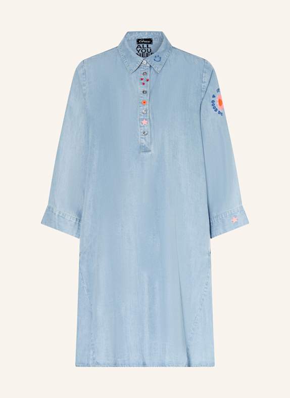 Grace Kleid in Jeansoptik mit 3/4-Arm HELLBLAU