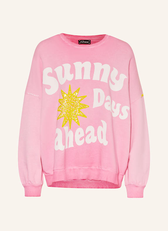 Grace Sweatshirt with sequins PINK/ WHITE/ YELLOW