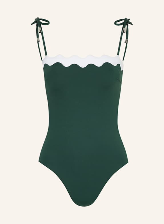 SEAFOLLY Bandeau-Badeanzug GIA  DUNKELGRÜN/ WEISS
