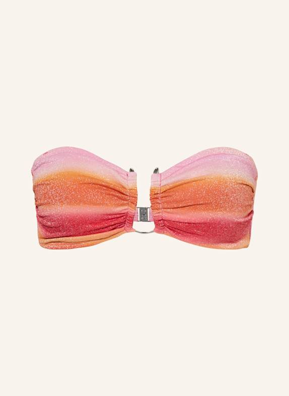 SEAFOLLY SPECTRUM bandeau bikini top with glitter thread PINK/ PINK/ ORANGE
