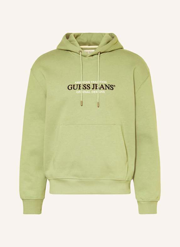 GUESS JEANS Hoodie LIGHT GREEN/ BLACK/ WHITE