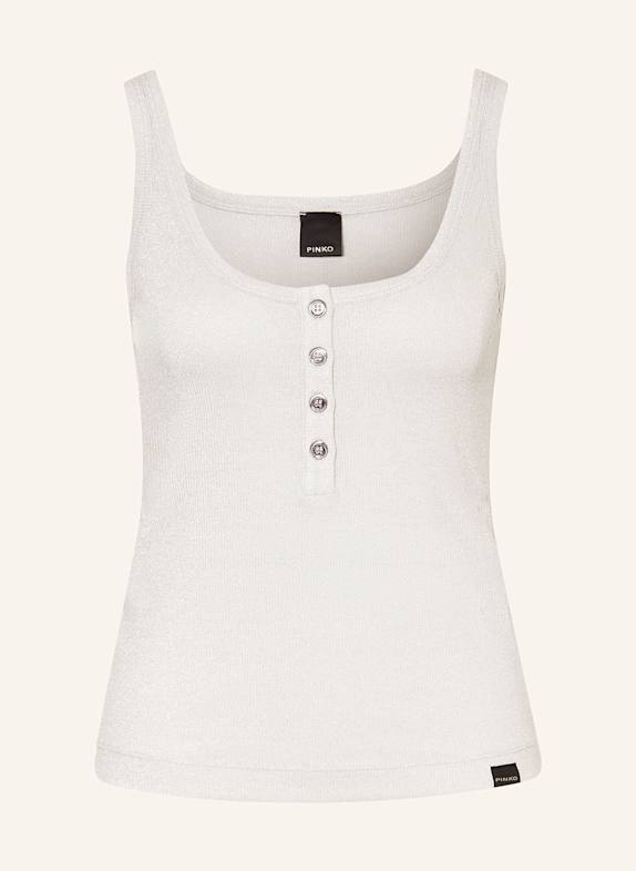 PINKO Stricktop CHIMERA mit Glitzergarn SILBER