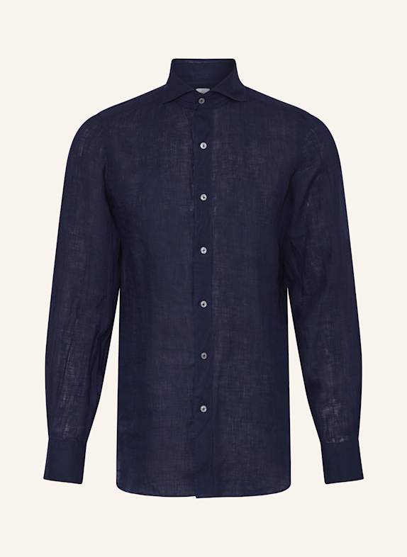 FINAMORE 1925 Leinenhemd TOKYO SERGIO Slim Fit DUNKELBLAU