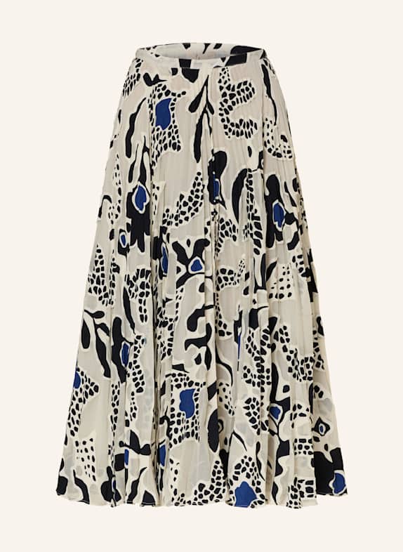 ULLA JOHNSON Plisseerock FAUN ECRU/ SCHWARZ/ BLAU