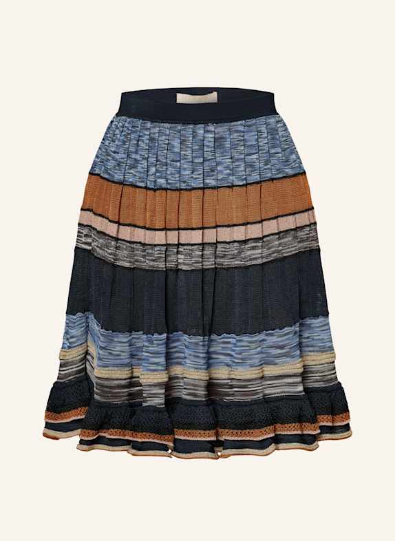 ULLA JOHNSON Strickrock EIOS mit Glitzergarn DUNKELBLAU/ BLAU/ ORANGE
