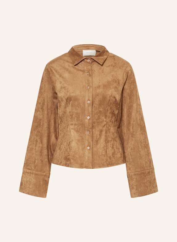 NEO NOIR ROSA shirt blouse in leather look COGNAC