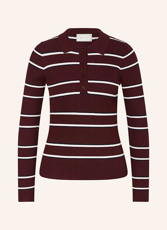 NEO NOIR Strick-Poloshirt JILLAN DUNKELROT/ WEISS/ SCHWARZ