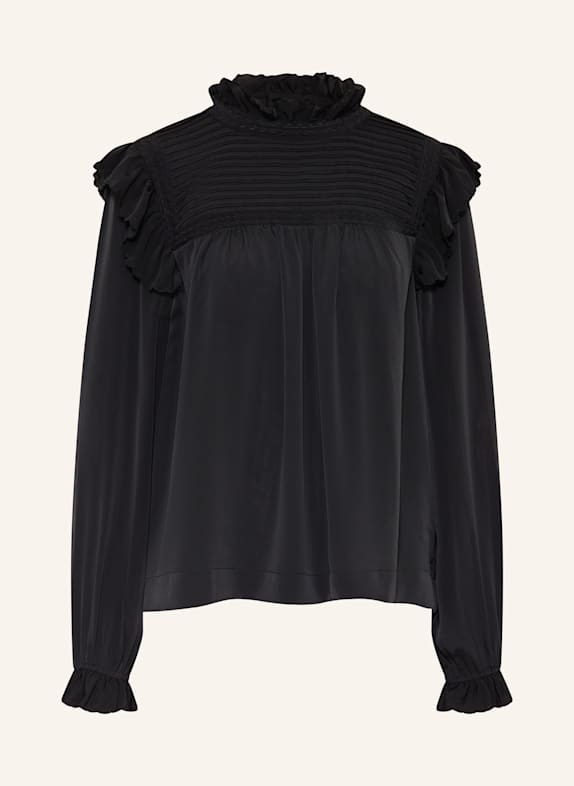 NEO NOIR Blusenshirt PERCY aus Satin SCHWARZ