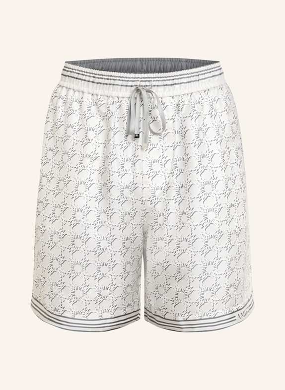 AMIRI Seidenshorts QUAD WEISS/ HELLGRAU/ GRAU