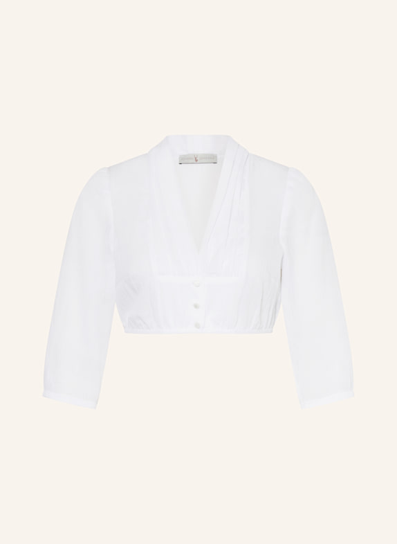 Johann & Johanna Dirndlbluse mit 3/4-Arm WEISS