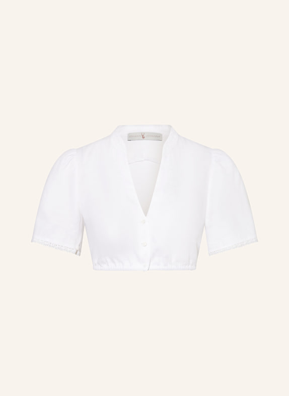 Johann & Johanna Dirndlbluse aus Leinen WEISS