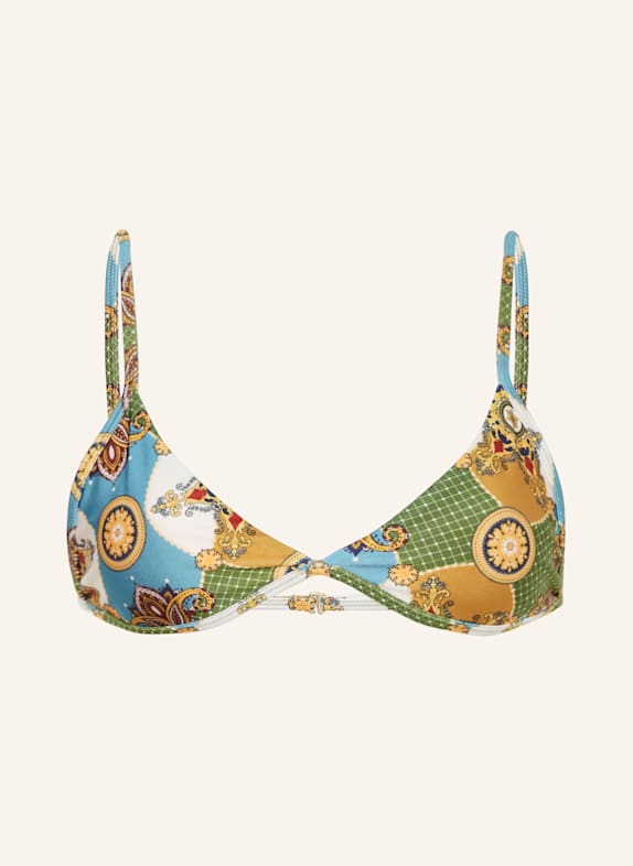 JANTHEE Triangel-Bikini-Top MEL HELLBRAUN/ GRÜN/ TÜRKIS