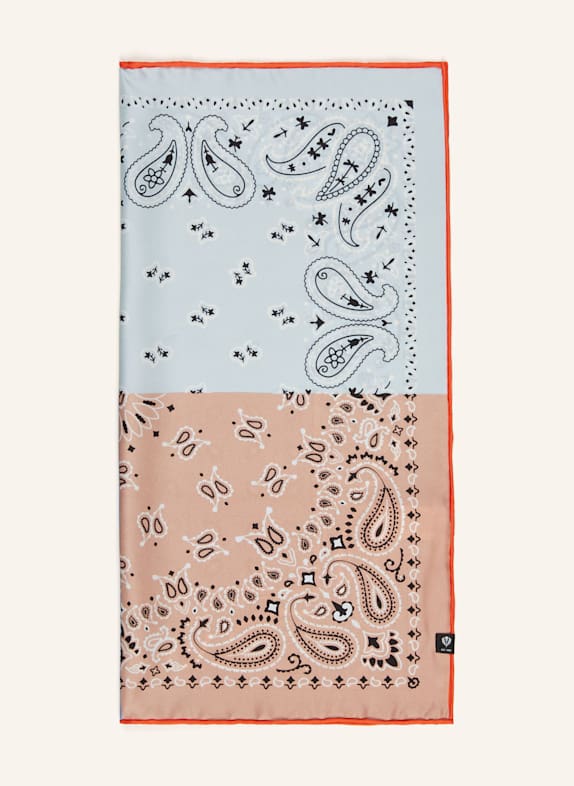 FRAAS Seidentuch BLAU/ GELB/ TAUPE