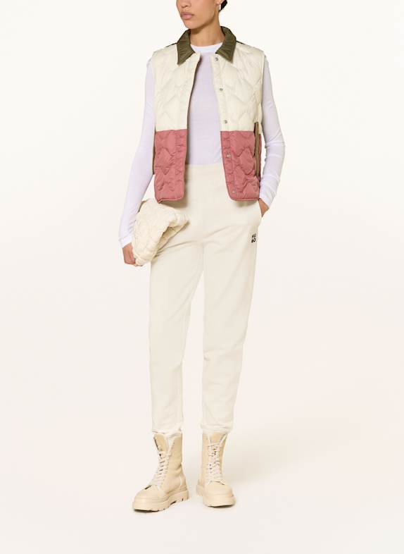 WOOLRICH Daunenweste HERITAGE OLIV/ ECRU/ ALTROSA