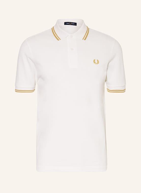 FRED PERRY Piqué-Poloshirt WEISS/ CAMEL