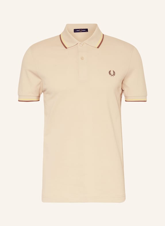 FRED PERRY Piqué-Poloshirt BEIGE/ GELB/ KHAKI