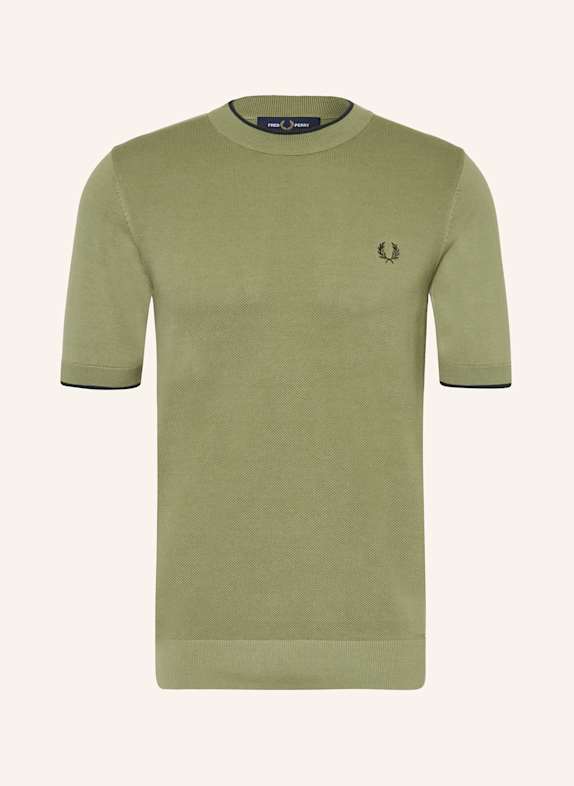 FRED PERRY Strickshirt OLIV