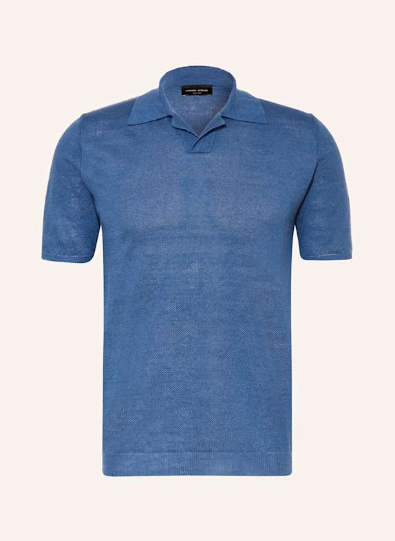 roberto collina Strick-Poloshirt aus Leinen BLAU
