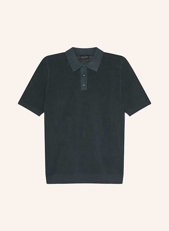 roberto collina Strick-Poloshirt SCHWARZ