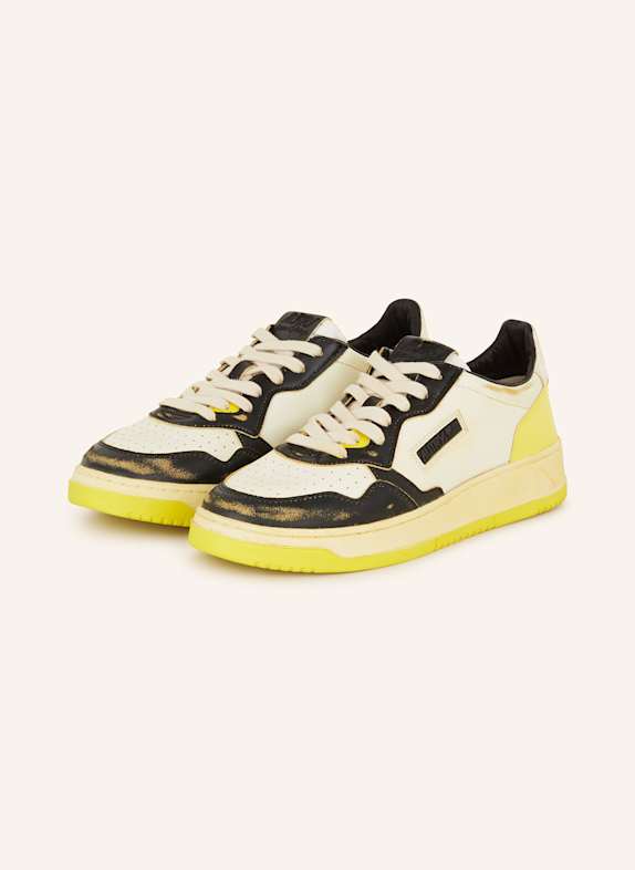 AUTRY Sneakersy SUPER VINTAGE LOW LB ECRU/ CZARNY/ ŻÓŁTY