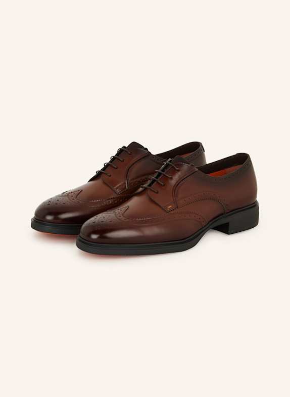 Santoni EASY-BROG lace-up shoe DARK BROWN