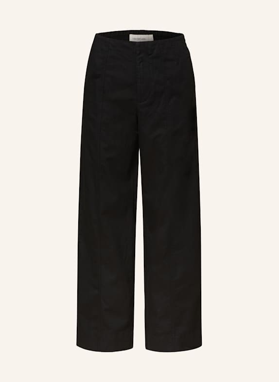 Calvin Klein Jeans Marlenehose mit Leinen SCHWARZ