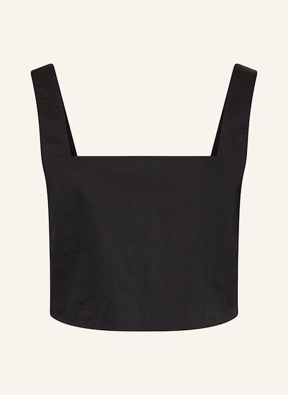 Calvin Klein Jeans Cropped-Top mit Leinen SCHWARZ