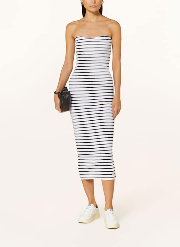 Calvin Klein Jeans Off-Shoulder-Kleid WEISS/ SCHWARZ