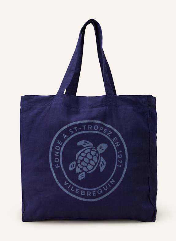 VILEBREQUIN Beach bag BABEL made of linen DARK PURPLE