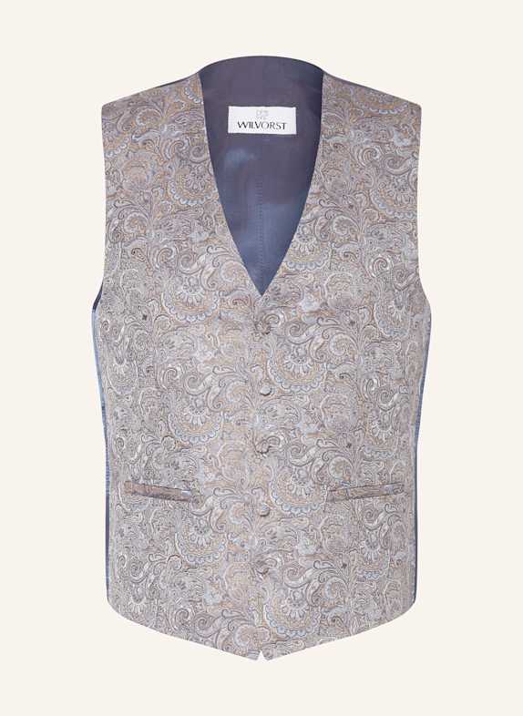 WILVORST Anzugweste Extra Slim Fit DUNKELBRAUN/ DUNKELBLAU