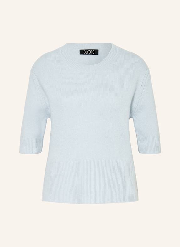 SLY 010 Strickshirt MARRY aus Cashmere mit Glitzergarn HELLBLAU