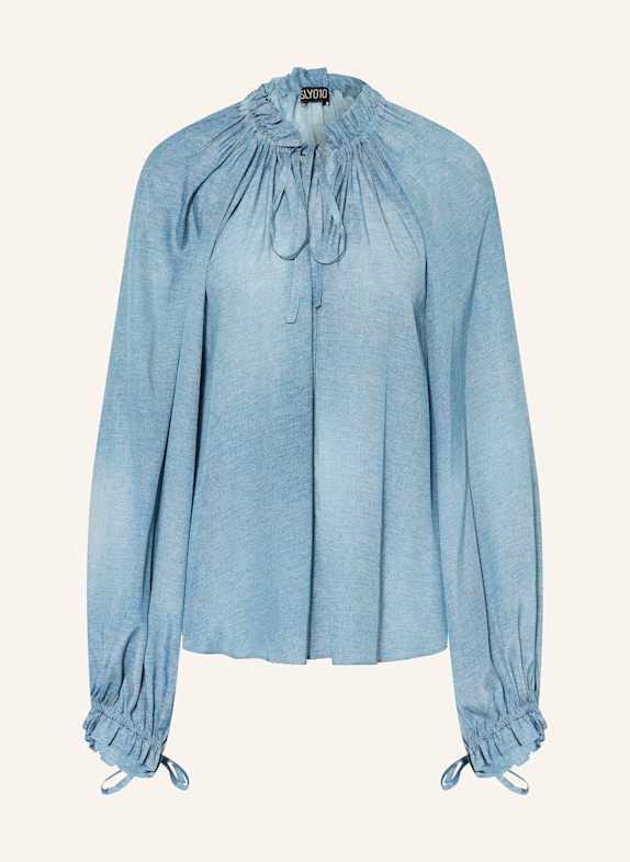 SLY 010 Schluppenbluse GLENN mit Seide BLAU