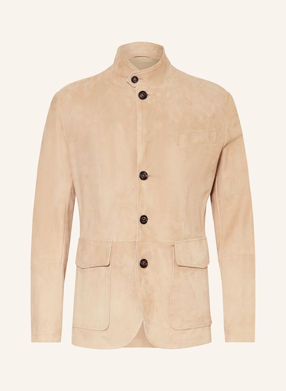 eleventy Lederjacke BEIGE