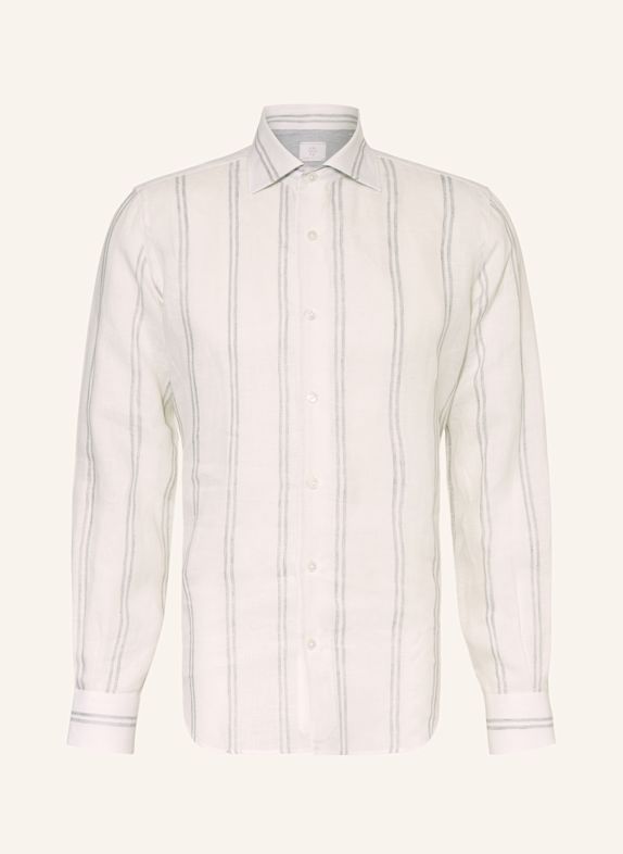 eleventy Leinenhemd Slim Fit WEISS/ HELLGRAU