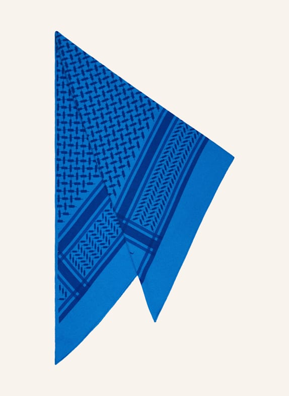 Lala Berlin Dreieckstuch TRIANGLE TRINITY CLASSIC aus Cashmere BLAU/ DUNKELBLAU