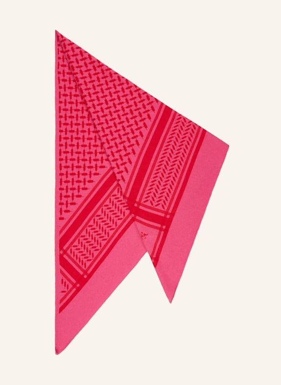 Lala Berlin Dreieckstuch TRIANGLE TRINITY CLASSIC aus Cashmere PINK/ ROT