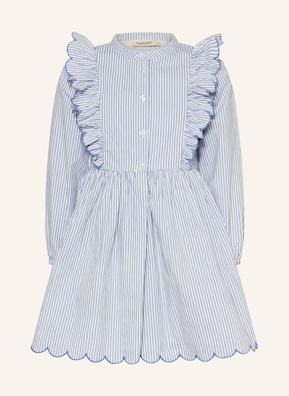 MarMar Kleid DEIDRA mit Rüschen WEISS/ BLAU