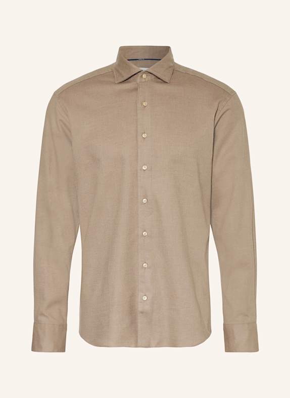 1863 by ETERNA Flanellhemd Modern Fit BEIGE/ BRAUN