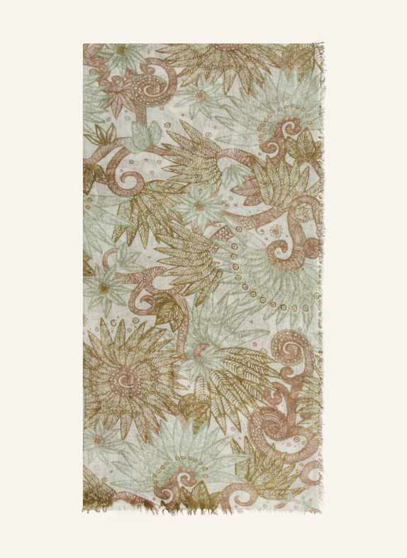HEMISPHERE Scarf INKE LIGHT GRAY/ OLIVE/ LIGHT BROWN