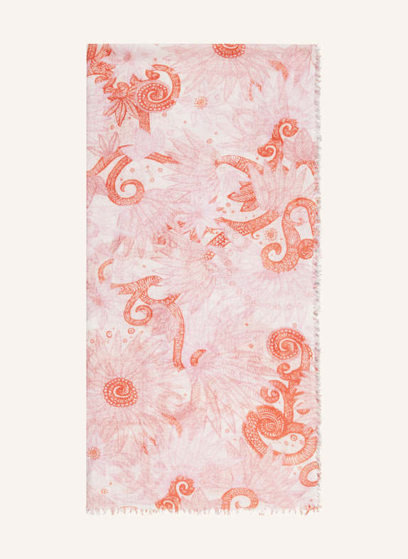 HEMISPHERE Schal INKE ECRU/ ORANGE/ ROSÉ