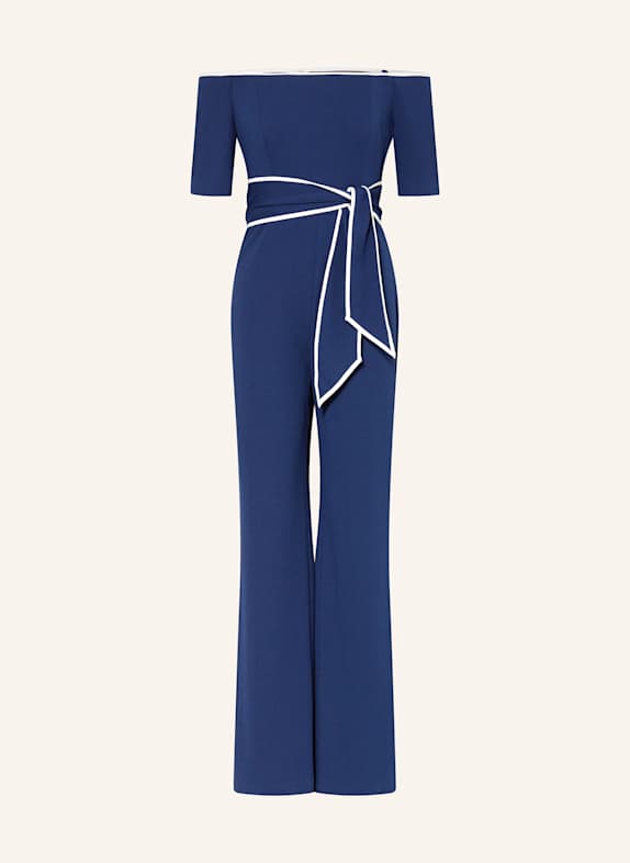 ADRIANNA PAPELL Off-Shoulder-Jumpsuit DUNKELBLAU/ ECRU
