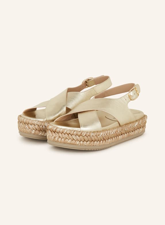 PALOMA BARCELÓ Plateau-Sandalen FRANCIA mit Glitzergarn GOLD