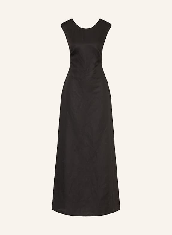 IVY OAK Kleid NADEAN mit Cut-out und Leinen SCHWARZ
