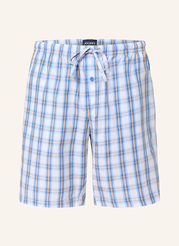 JOCKEY Schlafshorts SOFT WASH WOVENS BLAU/ WEISS/ NEONORANGE