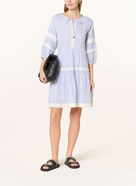 FrogBox Dress with lace WHITE/ LIGHT BLUE