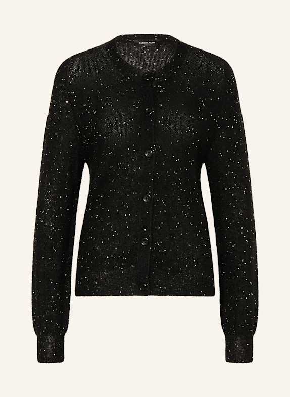 FABIANA FILIPPI Strickjacke mit Mohair und Pailletten SCHWARZ