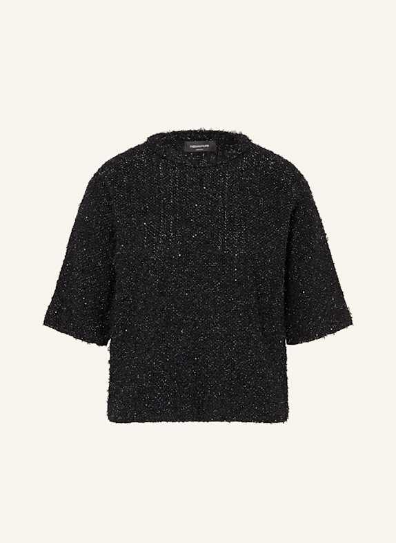 FABIANA FILIPPI Strickshirt mit Pailletten und Glitzergarn SCHWARZ