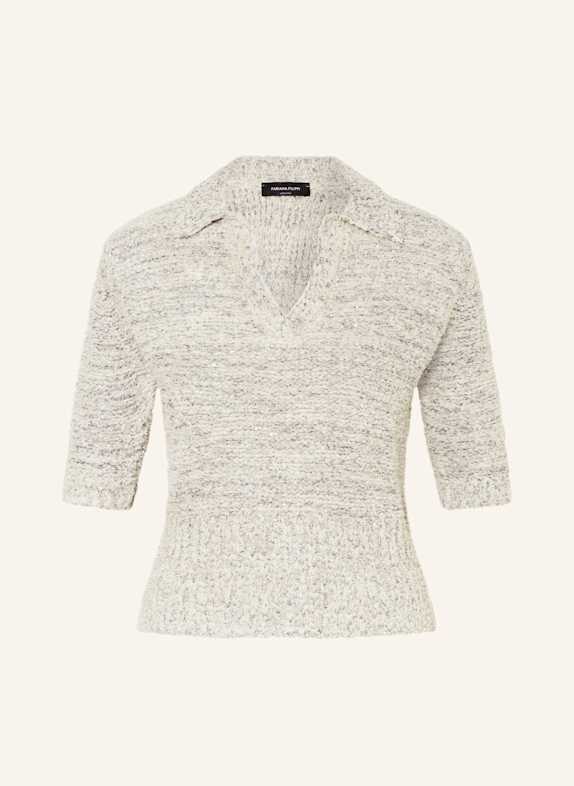 FABIANA FILIPPI Strickshirt mit Schmucksteinen CREME/ HELLGRAU