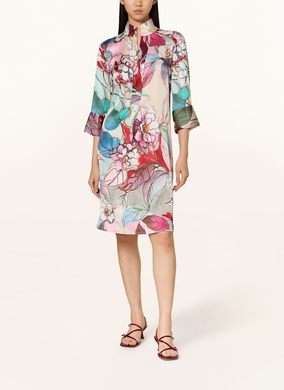 dea kudibal Seidenkleid KAMILLE mit 3/4-Arm ROSA/ ROT/ GRÜN