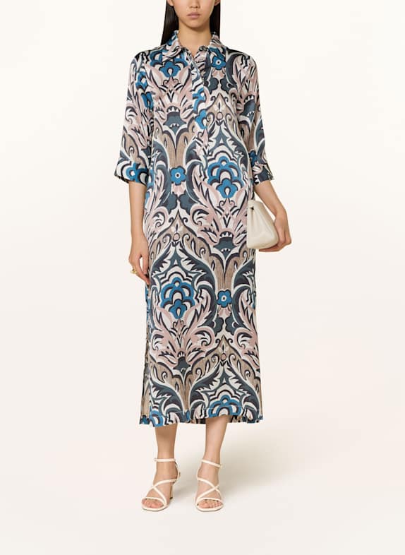 dea kudibal Seidenkleid KAMILLE mit 3/4-Arm BLAU/ WEISS/ ROSÉ